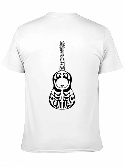 Tribal Guitar Graphic Black T-Shirt