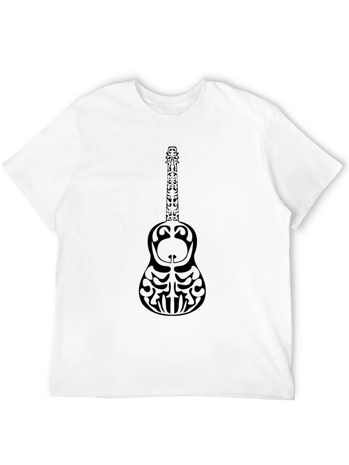 Tribal Guitar Graphic Black T-Shirt