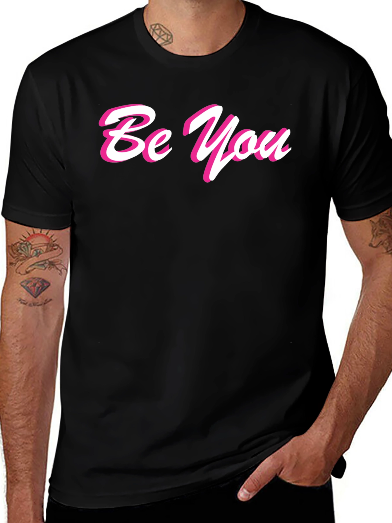 Be You Stylish Black Graphic Tee