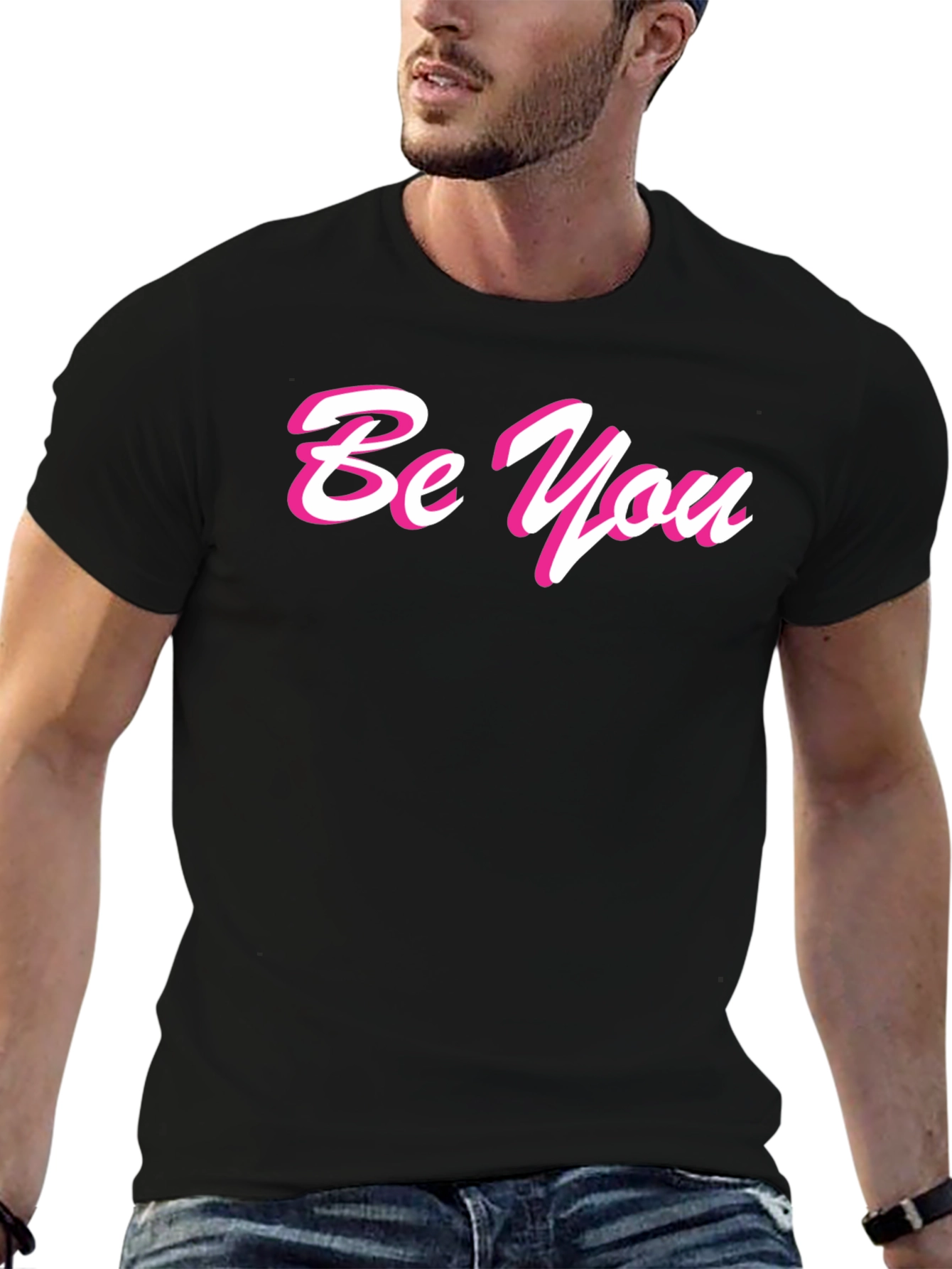 Be You Stylish Black Graphic Tee