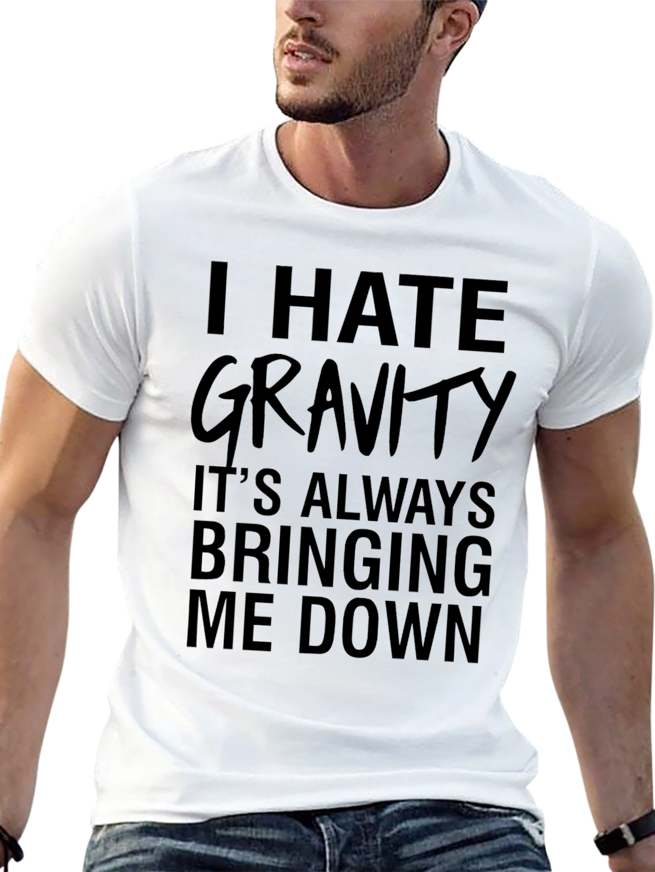 I Hate Gravity Black Graphic T-Shirt