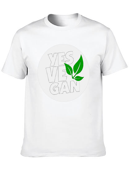 Yes Vegan Black Graphic Tee - Leaf Design