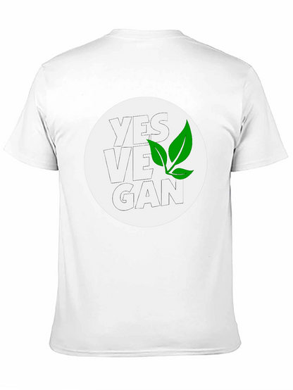 Yes Vegan Black Graphic Tee - Leaf Design