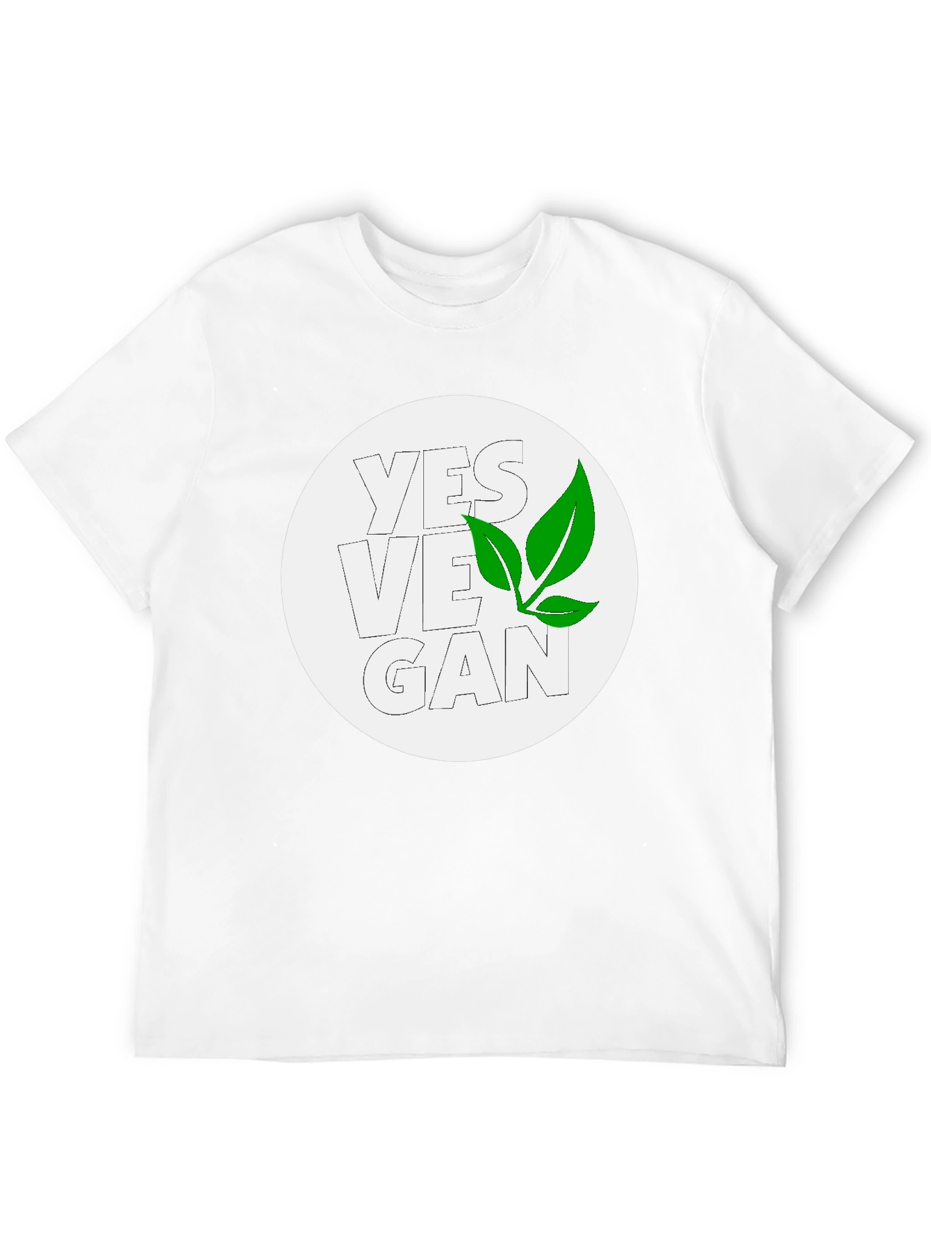 Yes Vegan Black Graphic Tee - Leaf Design