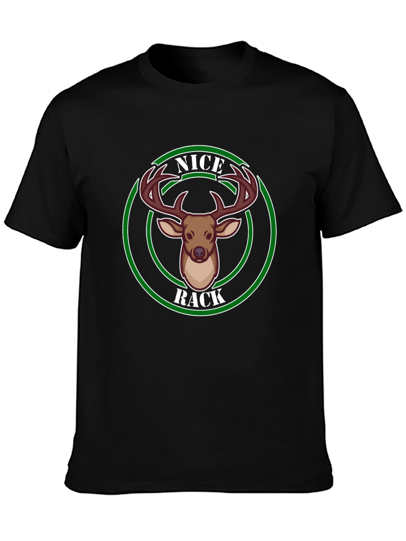 Nice Rack Deer Graphic Tee - Black