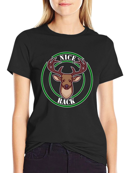 Nice Rack Deer Graphic Tee - Black