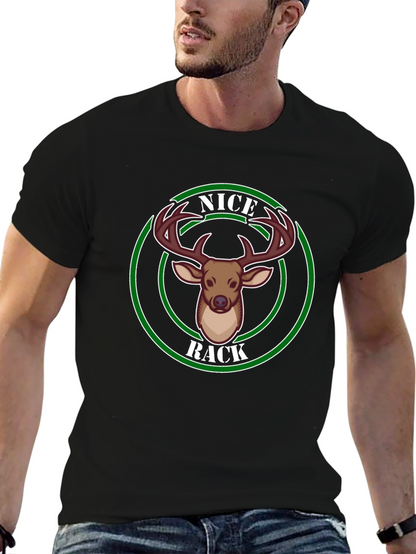 Nice Rack Deer Graphic Tee - Black