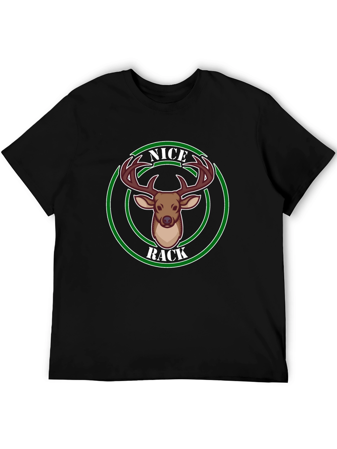 Nice Rack Deer Graphic Tee - Black