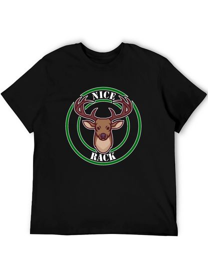 Nice Rack Deer Graphic Tee - Black