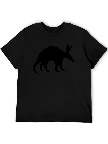 Aardvark Silhouette Tee - Black Cotton Casual Wear