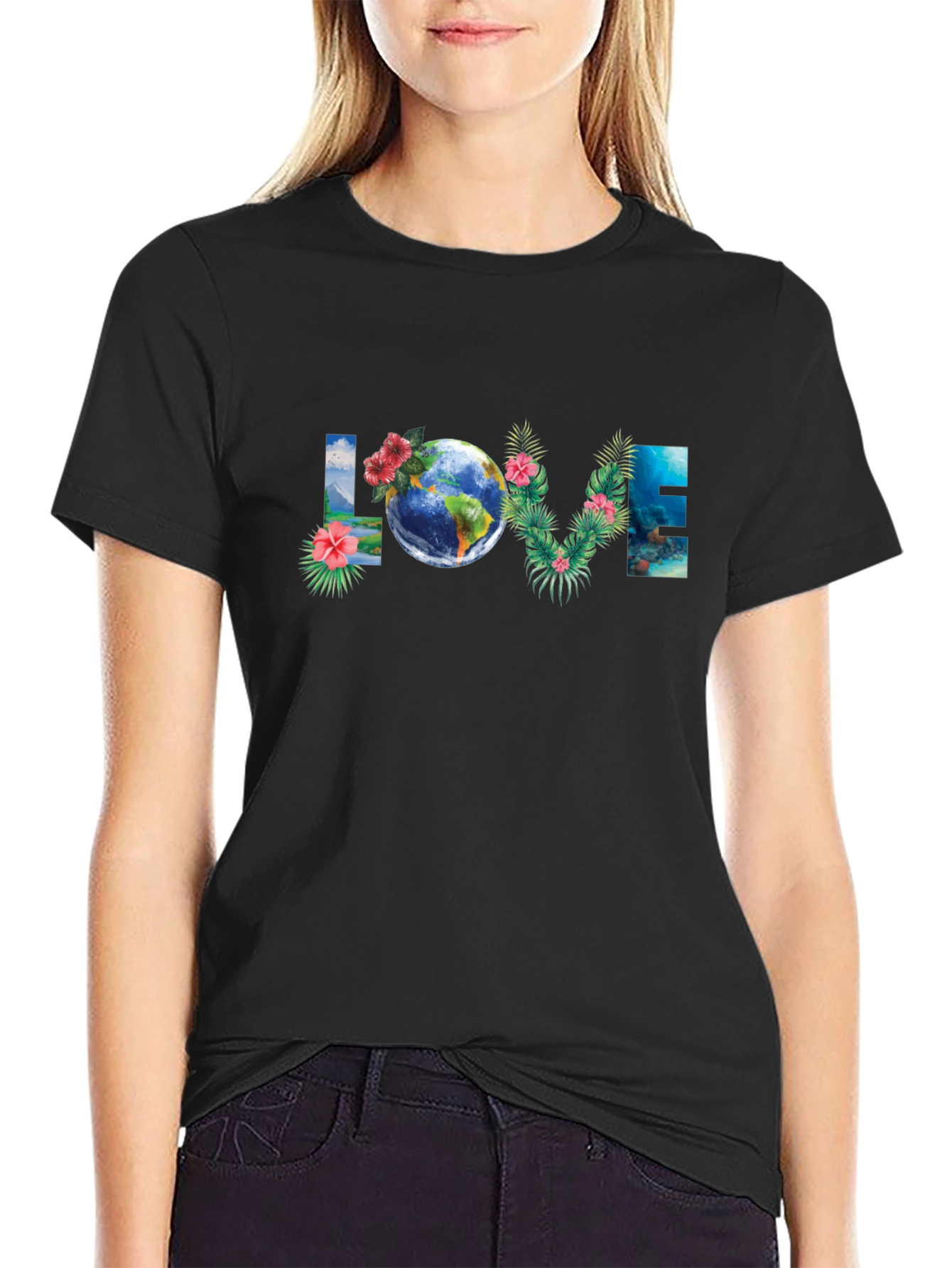 Love Earth Graphic T-Shirt - Black