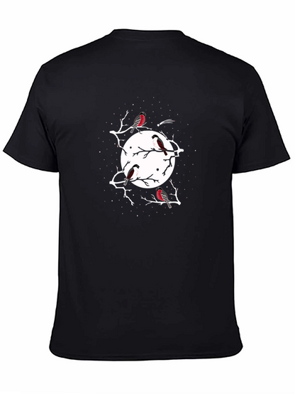 Bird & Moon Black T-Shirt - Stylish Graphic Tee