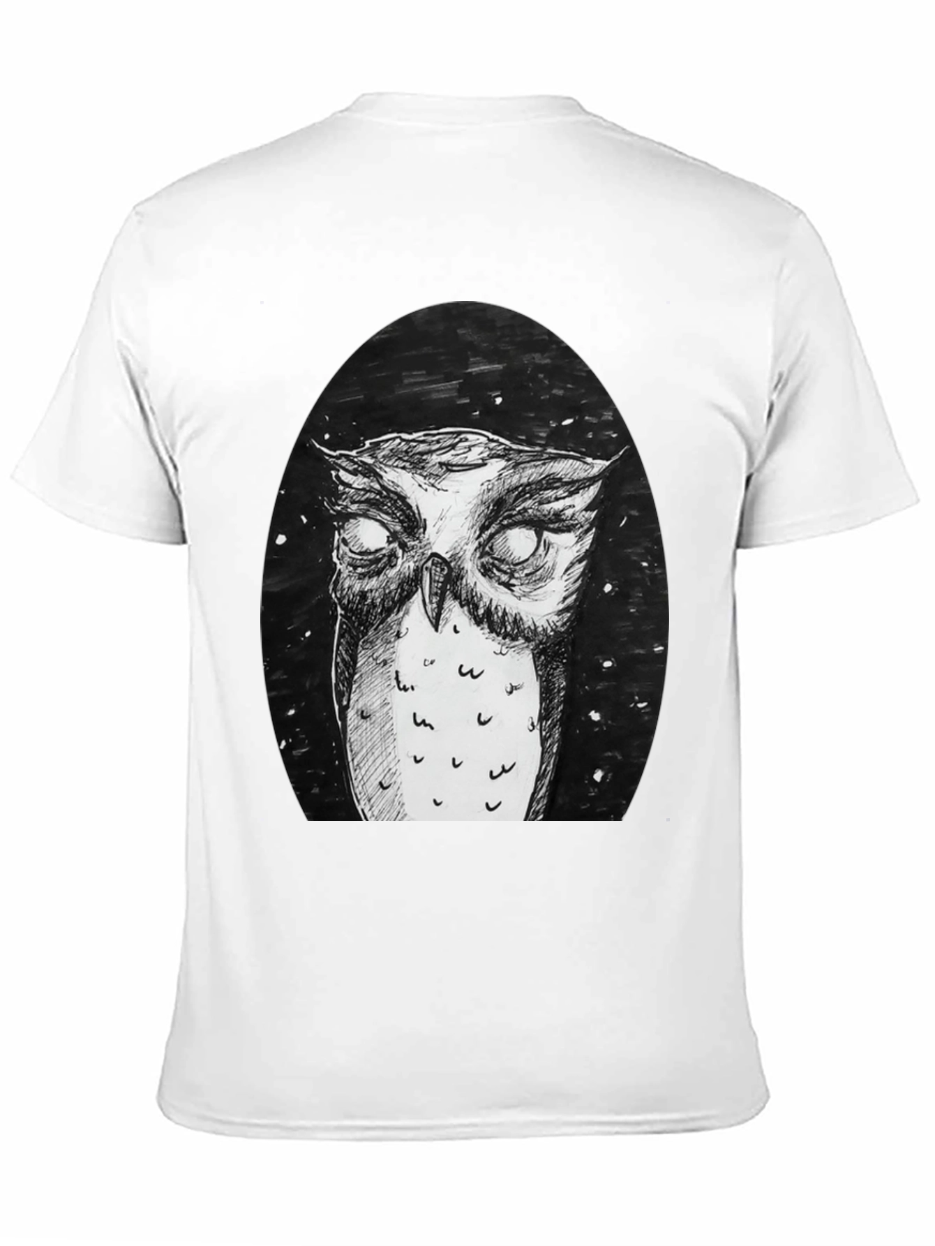 Owl Graphic Tee - Black Cotton T-Shirt