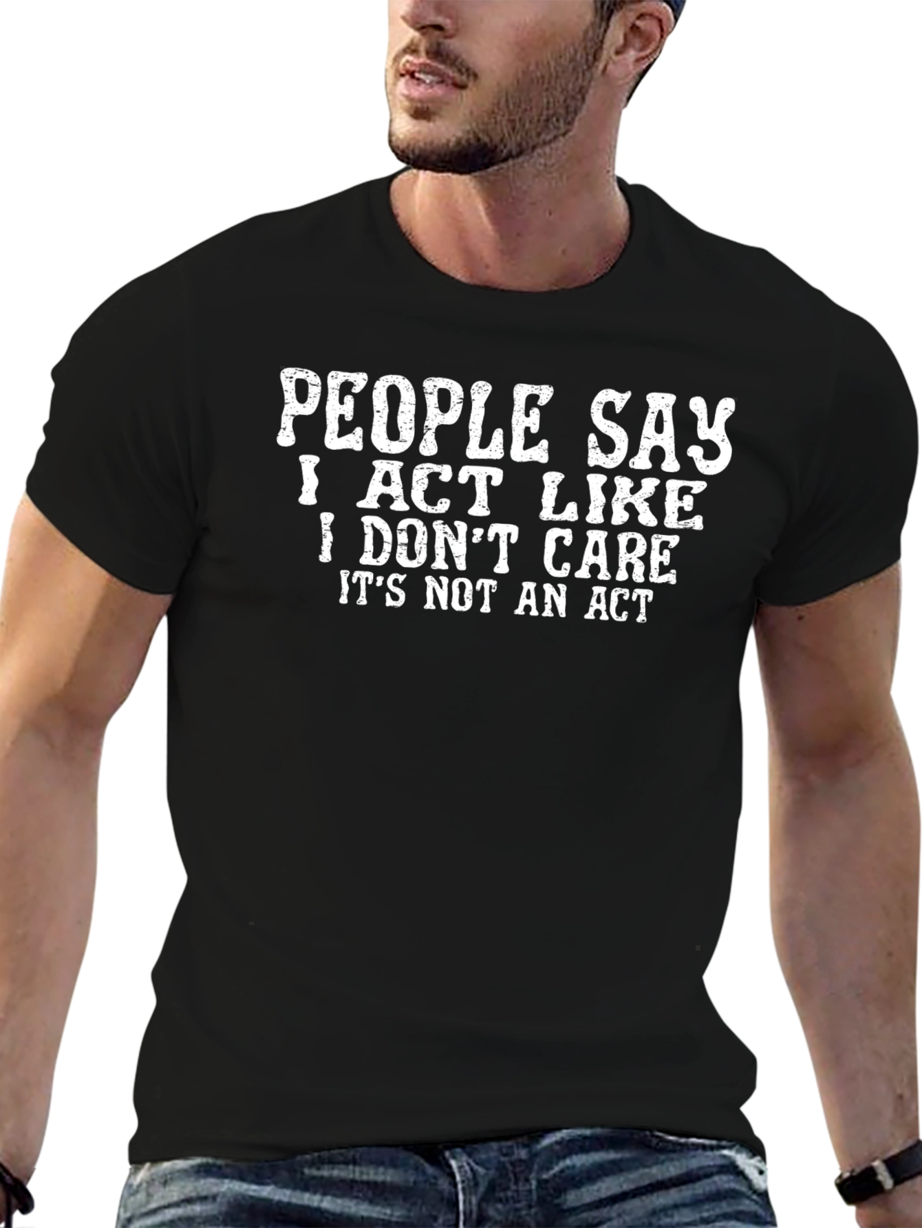 Funny Sarcastic I Dont Care Graphic Tee