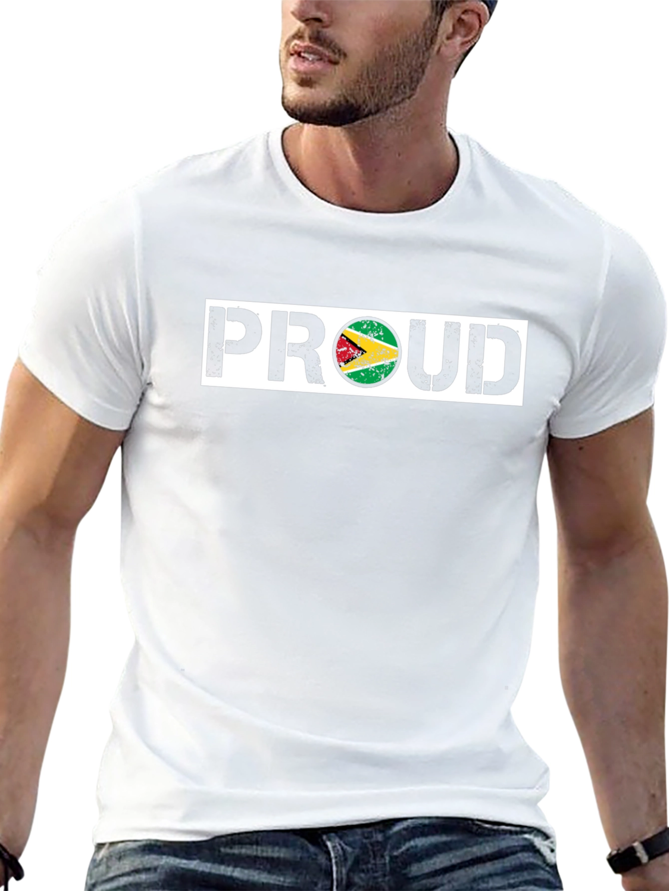 Proud Guyana Flag T-Shirt - Black