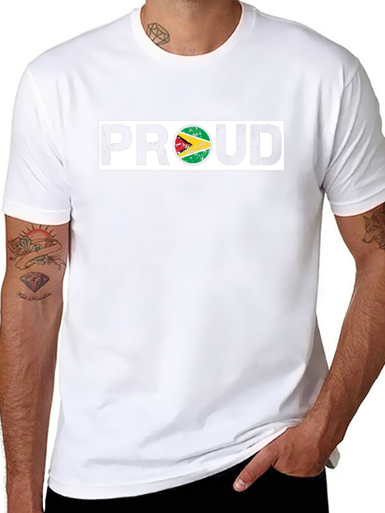 Proud Guyana Flag T-Shirt - Black