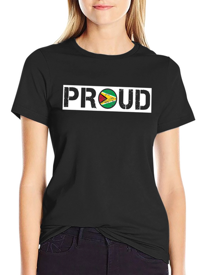 Proud Guyana Flag T-Shirt - Black