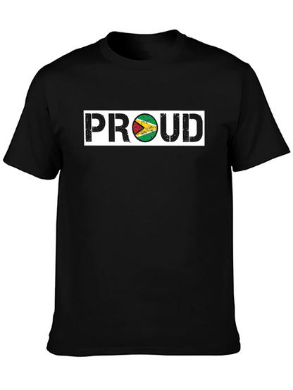 Proud Guyana Flag T-Shirt - Black