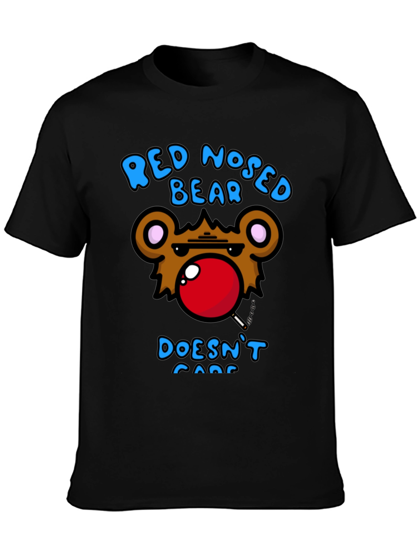 Red Nosed Bear Graphic Tee - Unisex Novelty T-Shirt