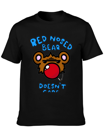 Red Nosed Bear Graphic Tee - Unisex Novelty T-Shirt