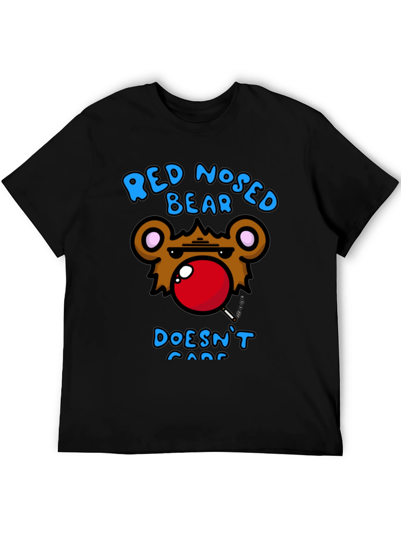 Red Nosed Bear Graphic Tee - Unisex Novelty T-Shirt