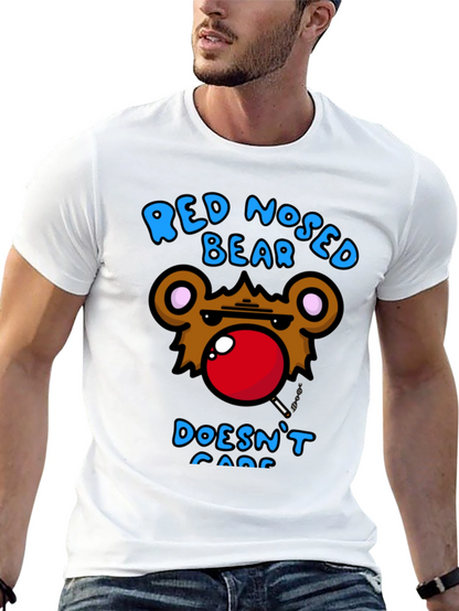 Red Nosed Bear Graphic Tee - Unisex Novelty T-Shirt