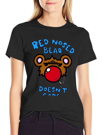 Red Nosed Bear Graphic Tee - Unisex Novelty T-Shirt