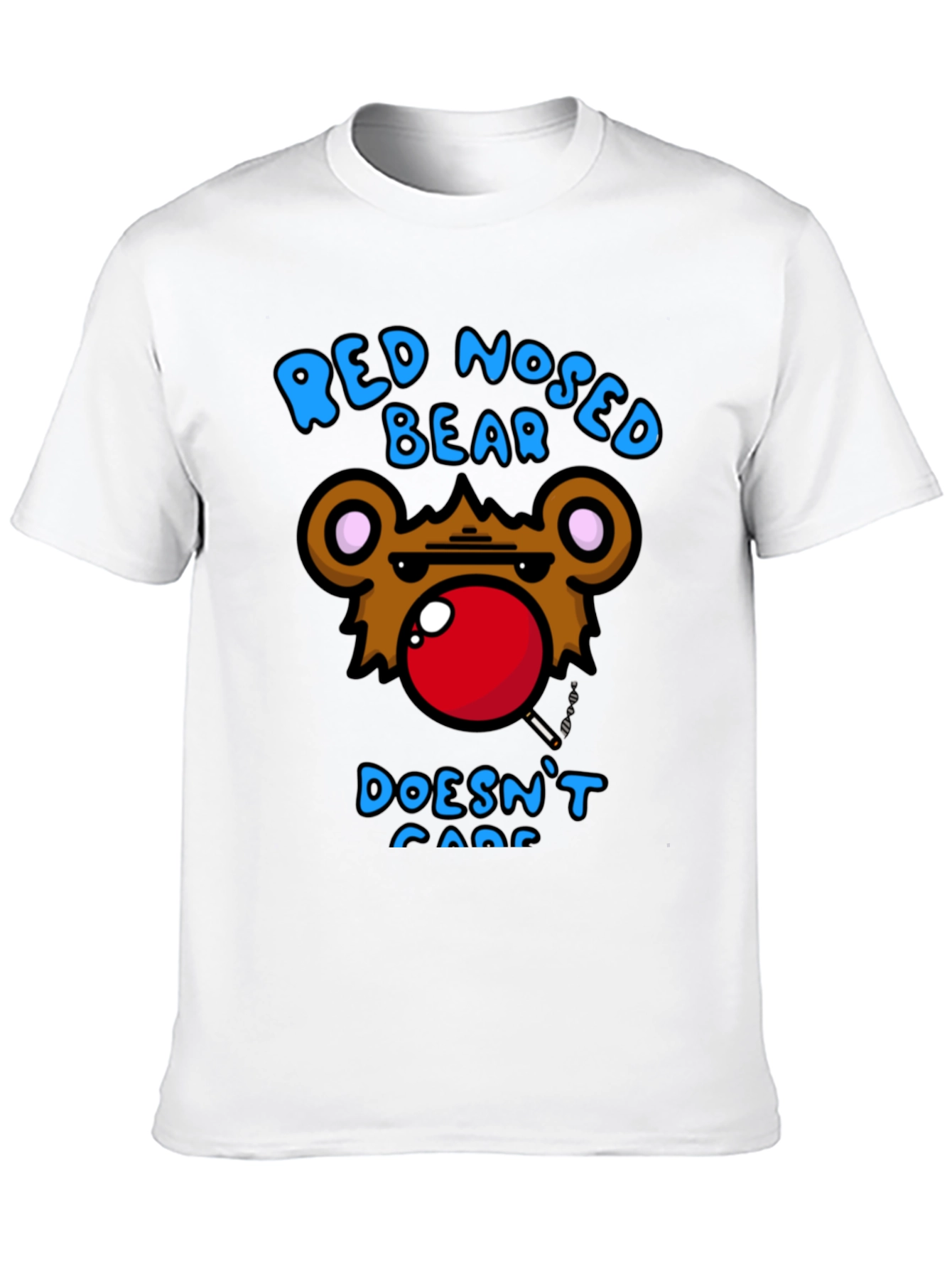 Red Nosed Bear Graphic Tee - Unisex Novelty T-Shirt