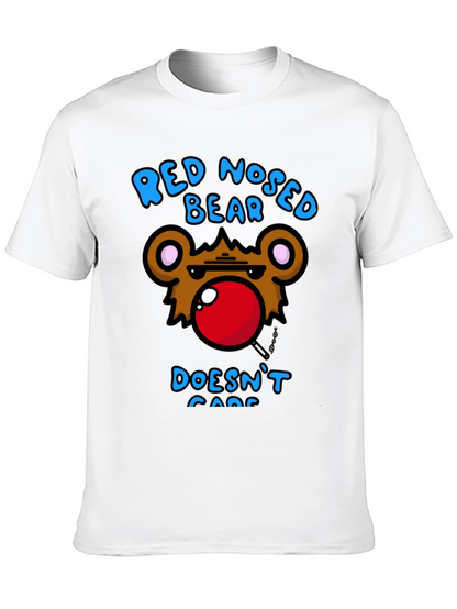 Red Nosed Bear Graphic Tee - Unisex Novelty T-Shirt