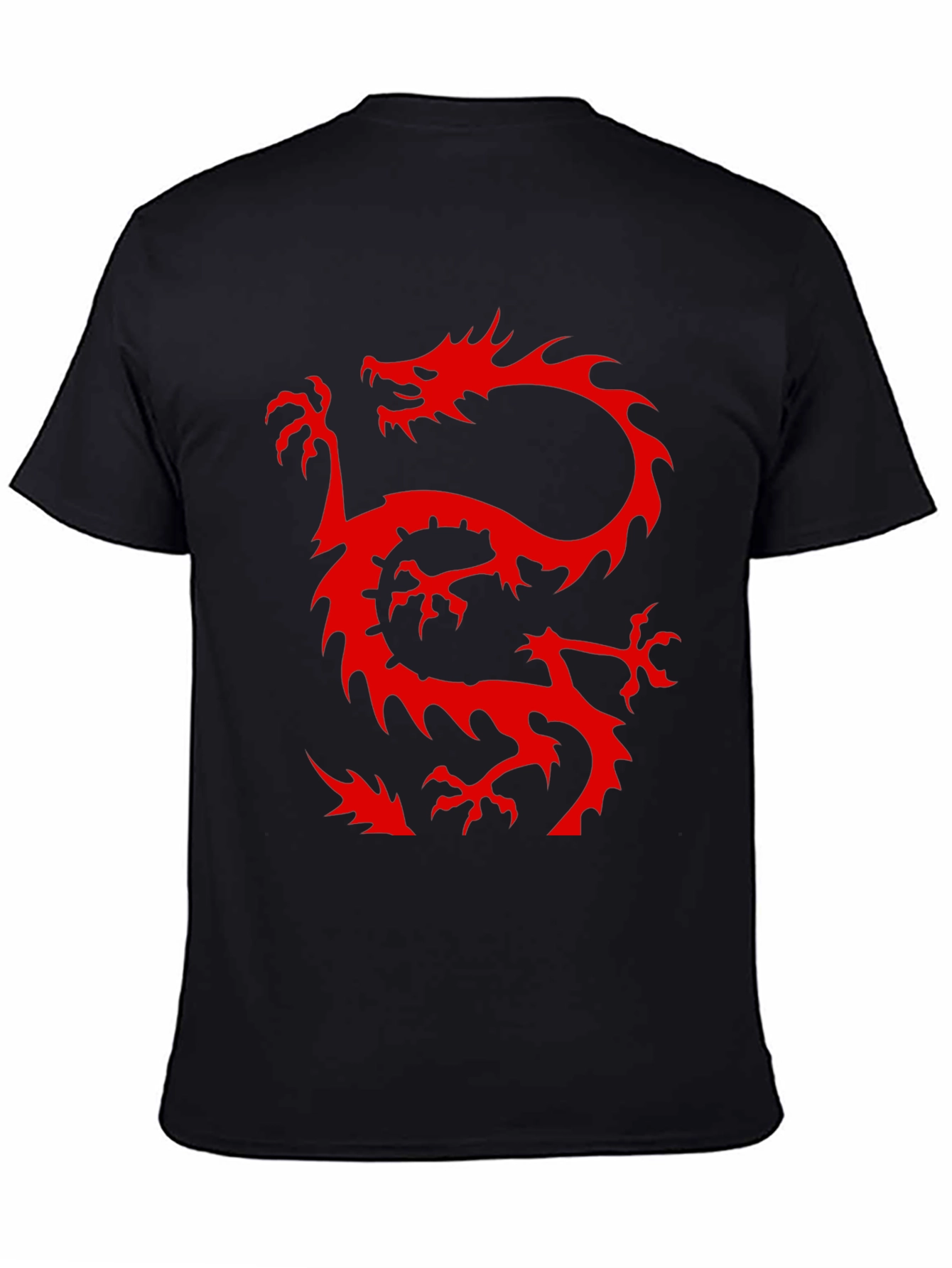 Dragon Graphic T-Shirt - Cool Red Dragon on Black