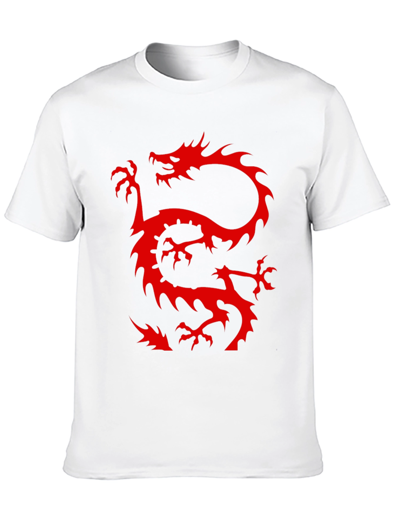 Dragon Graphic T-Shirt - Cool Red Dragon on Black