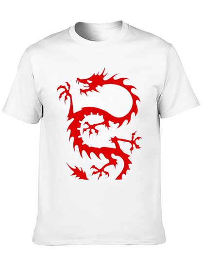 Dragon Graphic T-Shirt - Cool Red Dragon on Black