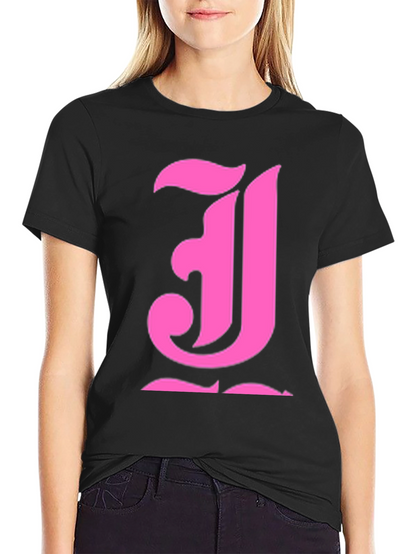 Pink Initial J Black T-Shirt