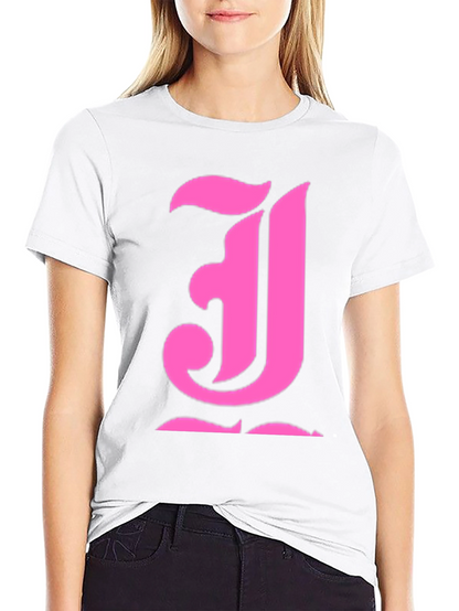Pink Initial J Black T-Shirt