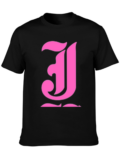 Pink Initial J Black T-Shirt