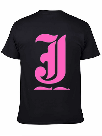 Pink Initial J Black T-Shirt