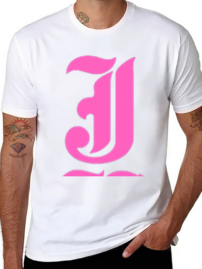 Pink Initial J Black T-Shirt