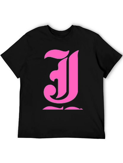 Pink Initial J Black T-Shirt