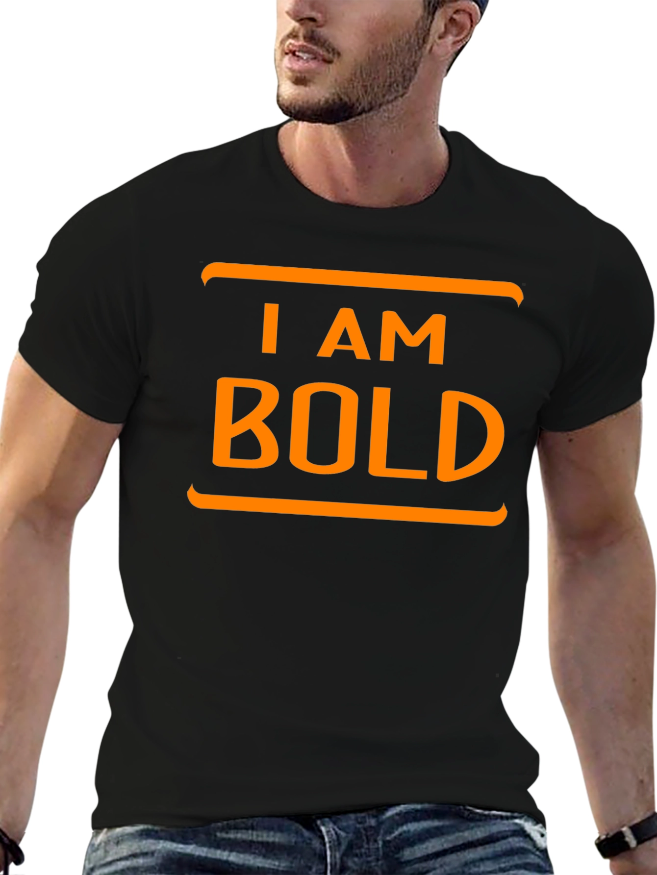 I AM BOLD Graphic Tee - Black Cotton T-Shirt