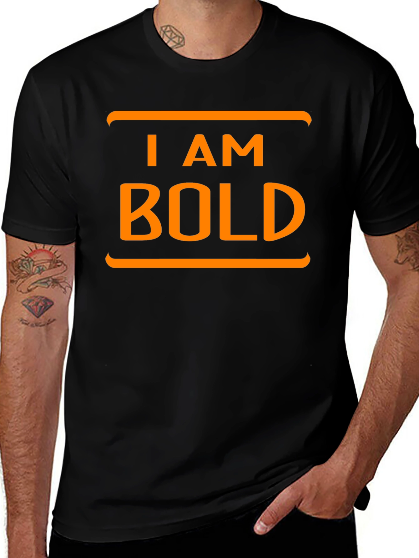 I AM BOLD Graphic Tee - Black Cotton T-Shirt