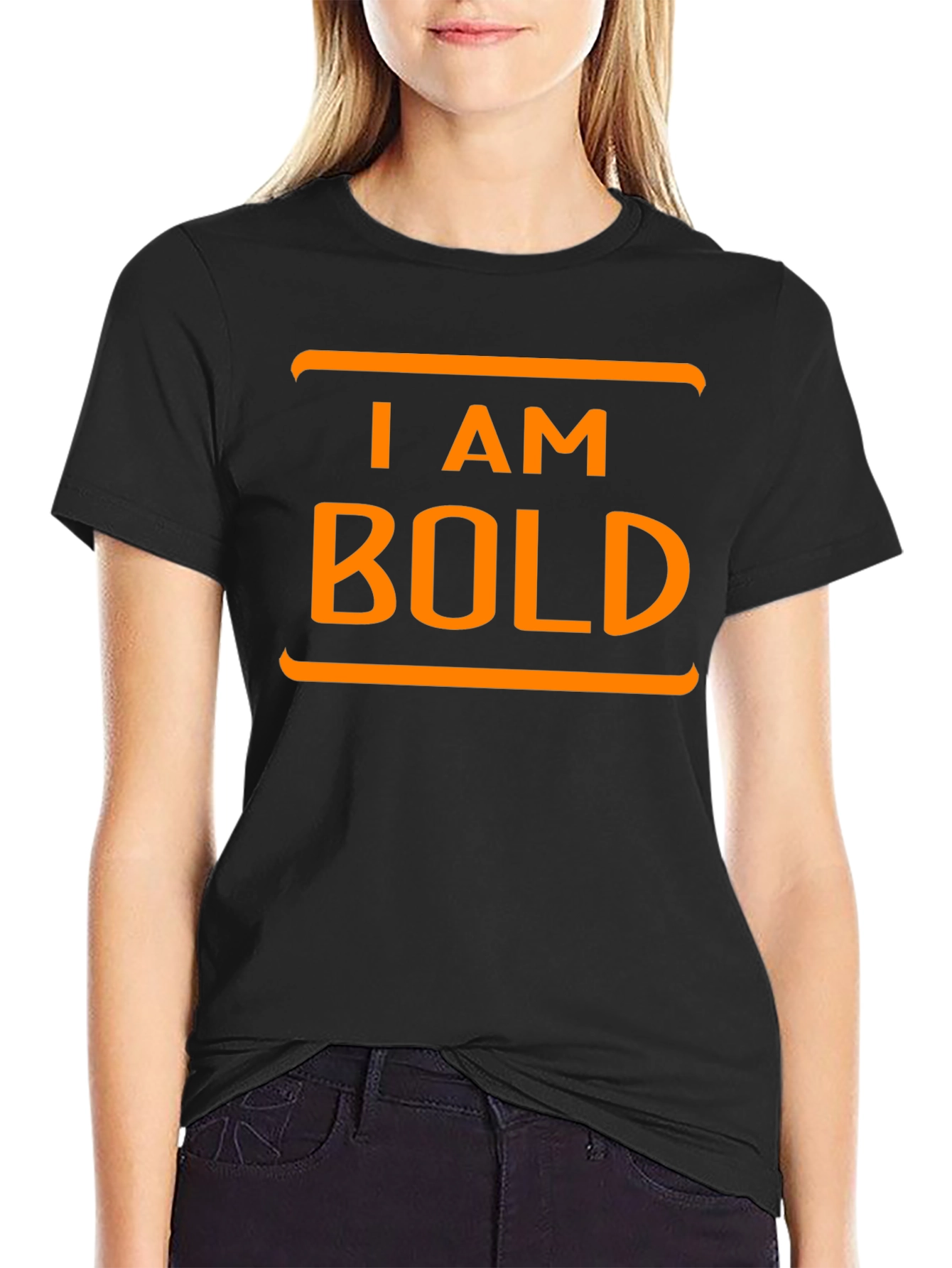 I AM BOLD Graphic Tee - Black Cotton T-Shirt