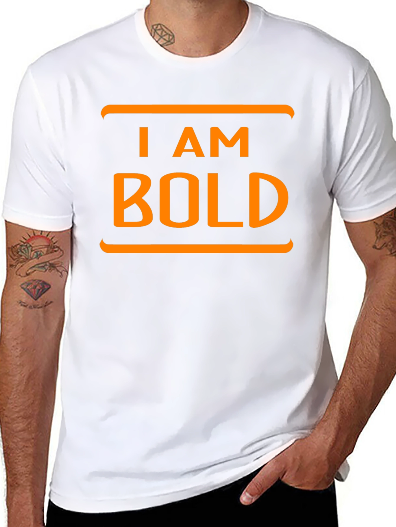 I AM BOLD Graphic Tee - Black Cotton T-Shirt