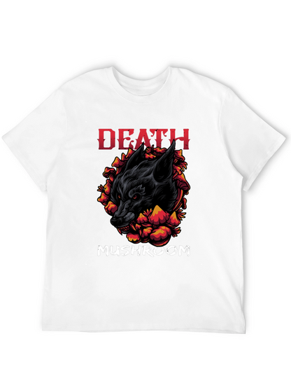 Death Mushroom Graphic Print Black T-Shirt