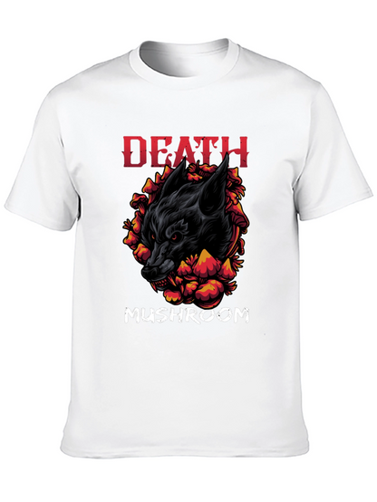 Death Mushroom Graphic Print Black T-Shirt