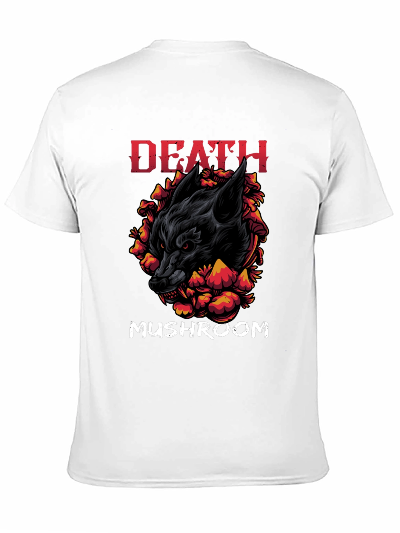Death Mushroom Graphic Print Black T-Shirt