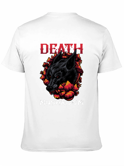 Death Mushroom Graphic Print Black T-Shirt