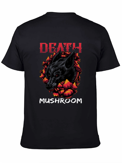 Death Mushroom Graphic Print Black T-Shirt