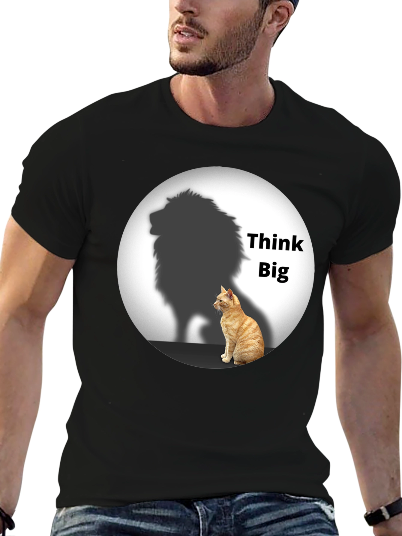 Think Big Cat Lion Shadow T-Shirt