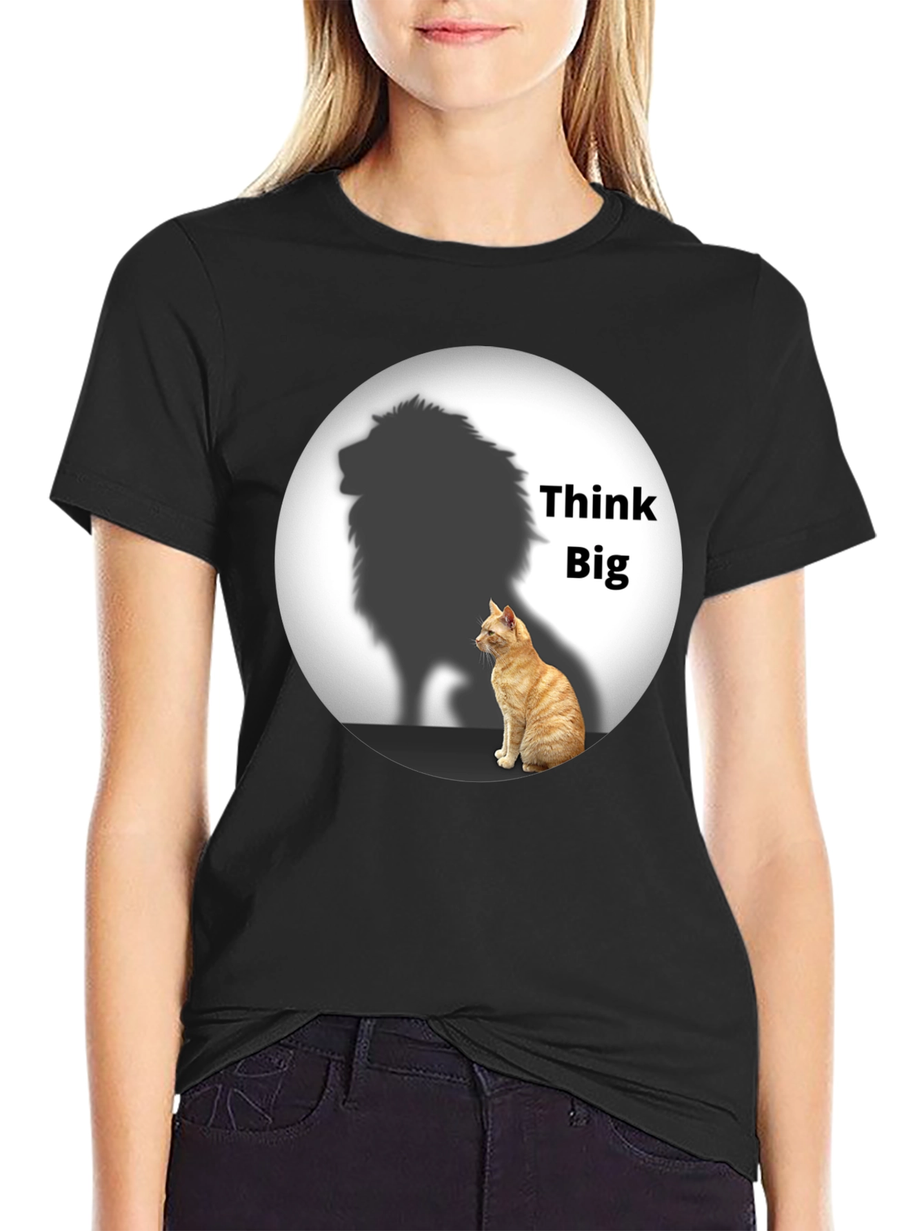 Think Big Cat Lion Shadow T-Shirt