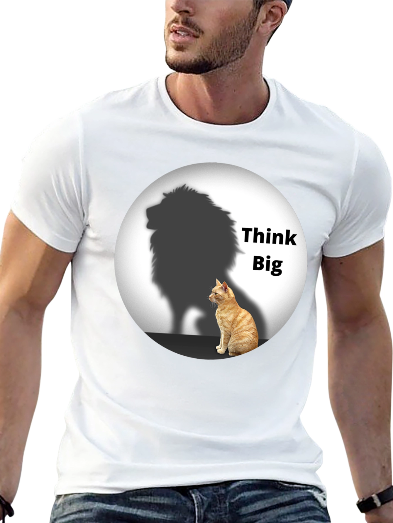 Think Big Cat Lion Shadow T-Shirt